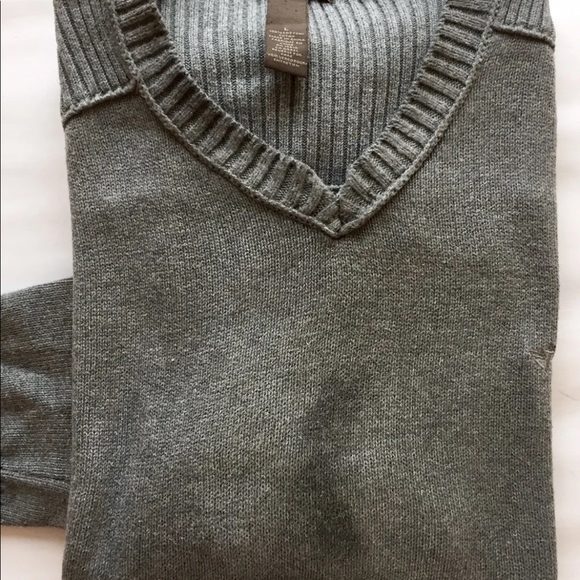 Dockers Men V Neck Sweater Large Gray Cotton - Picture 2 of 12